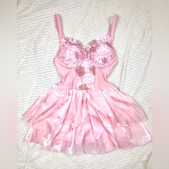 Modest Japanese Style Swimwear Dress or Fairy Core Dress w Shorts & Push Up Bra - Picture 2 of 10